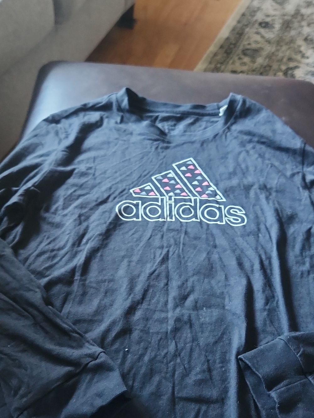 Adidas CNY Graphic Long Sleeve Shirt Black Womens XL